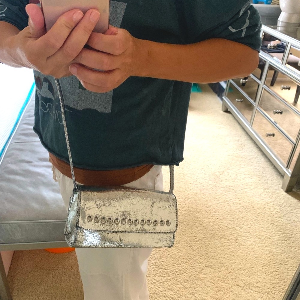 Beautiful designer leather crossbody evening bag